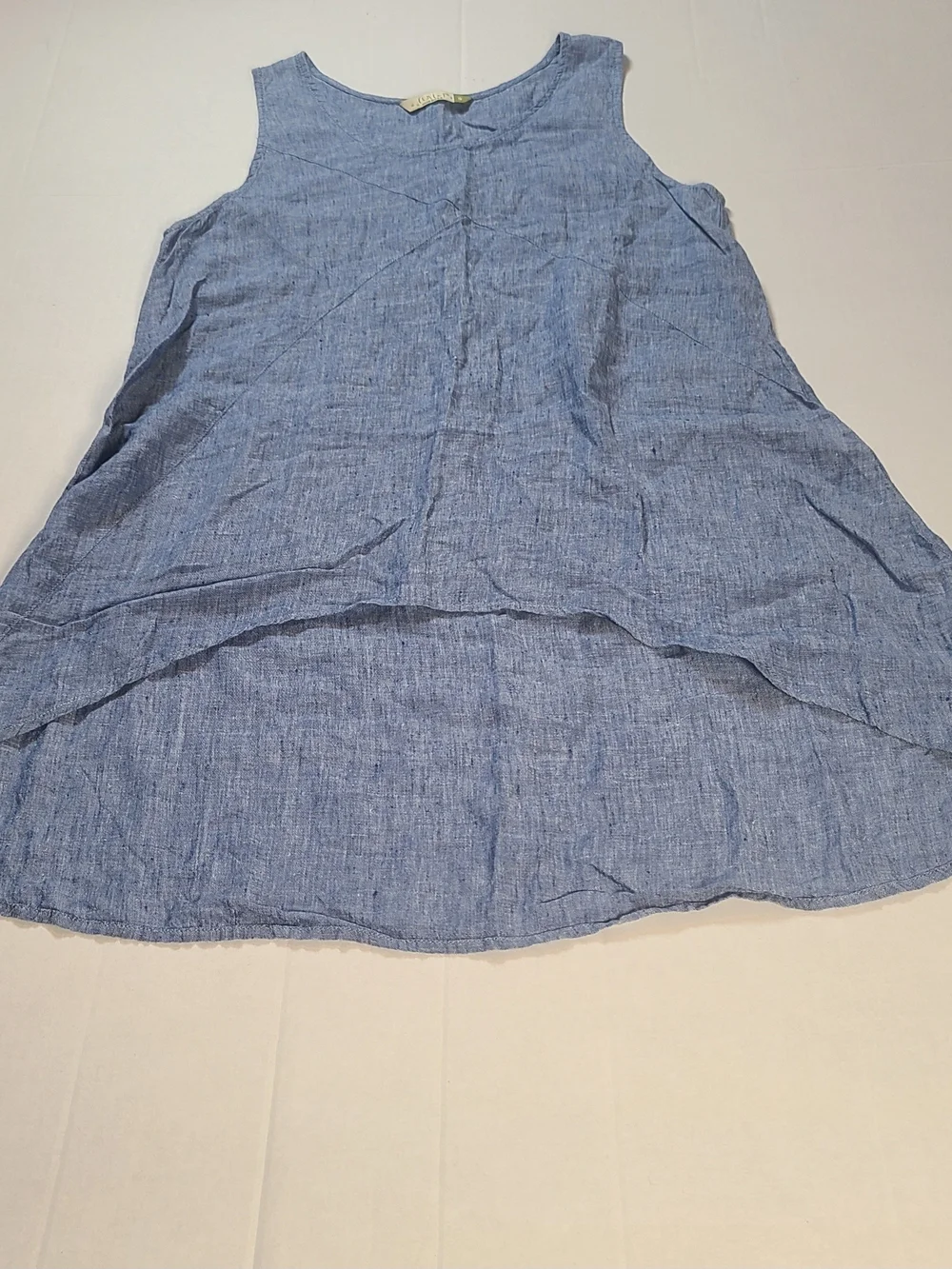 Chalet Womens Stylish Chic Sleeveless Blue High-Low Linen Tunic Size Small EUC - Picture 11 of 11